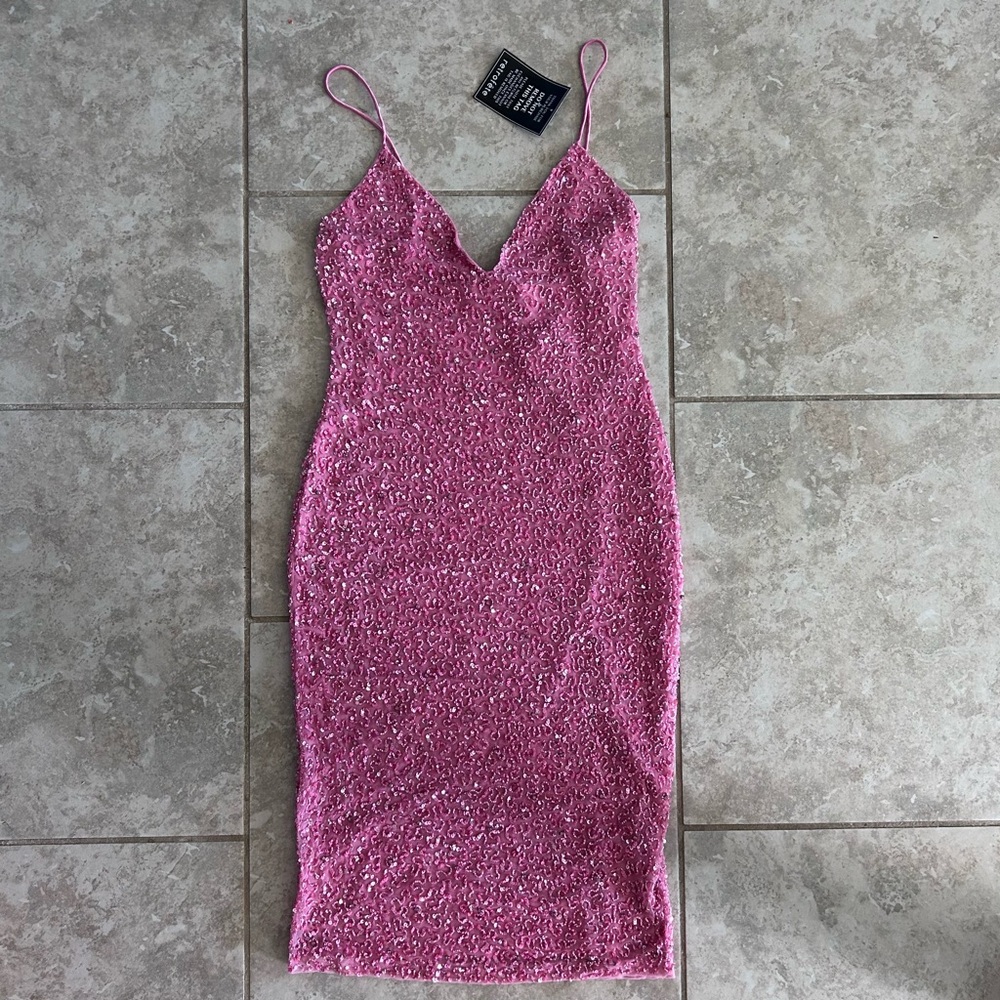 RETROFETE pink sequin dress. Free shipping